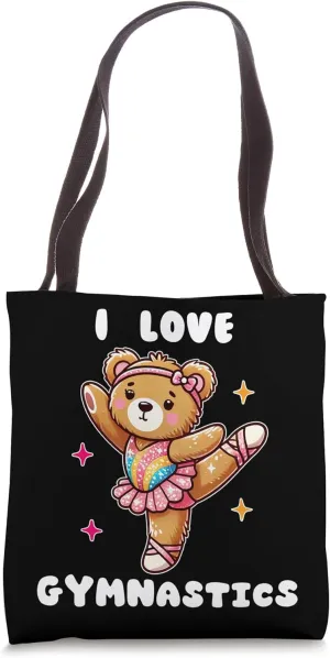 I Love Gymnastic Teddy Bear Gymnastics Cute Tiny Gymnast Tote Bag