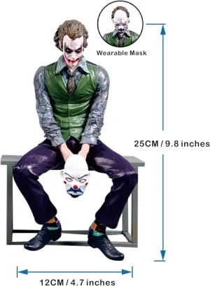 Jokers Action Figure, 10Inch Jokers Character Statue, with Wearable Masks for Car Ornament, Desktop Decor