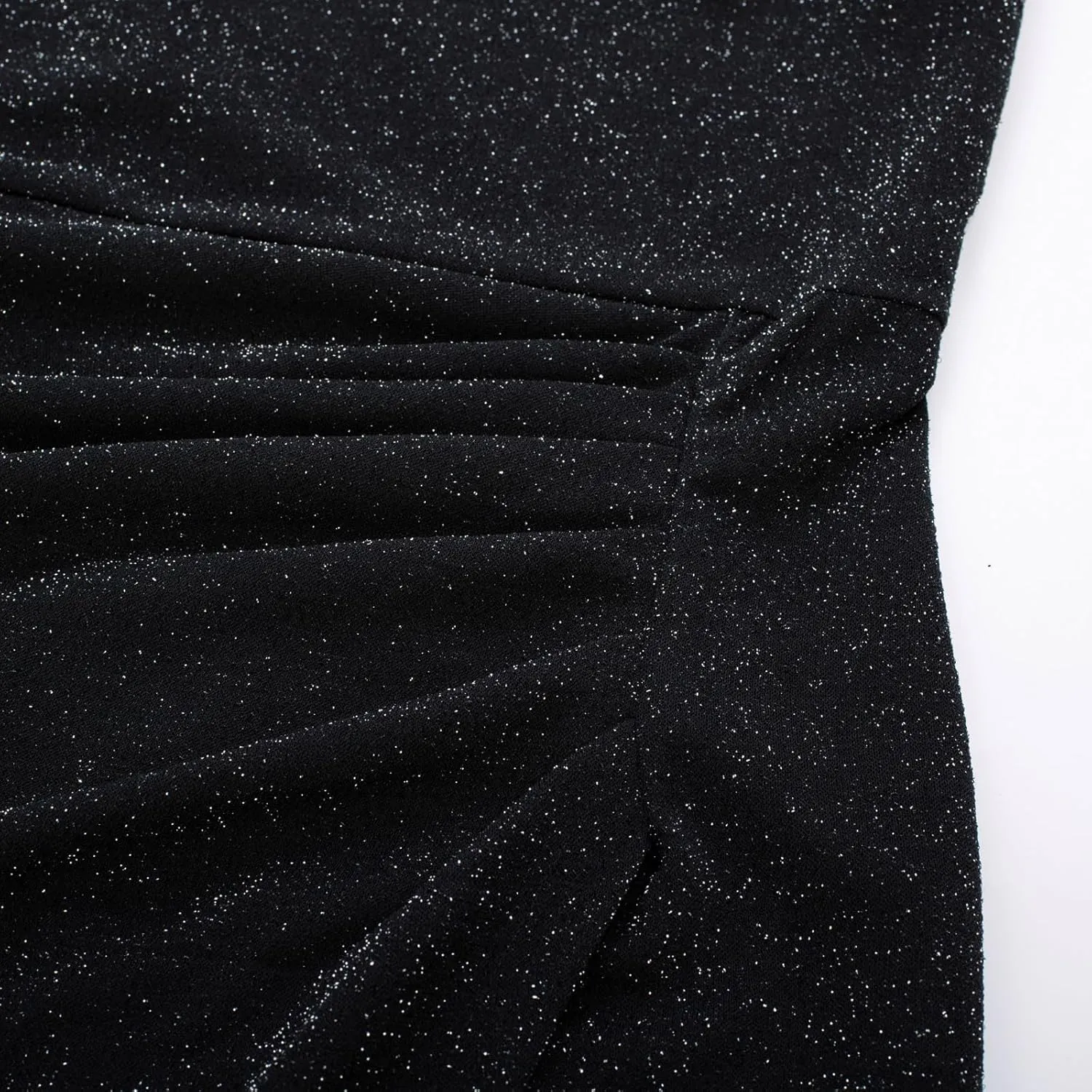 KIMCURVY Women's Plus Size Formal Dress Glitter Cocktail One Shoulder Dresses Ruched Wrap Sparkly Party Midi Bodycon Dress