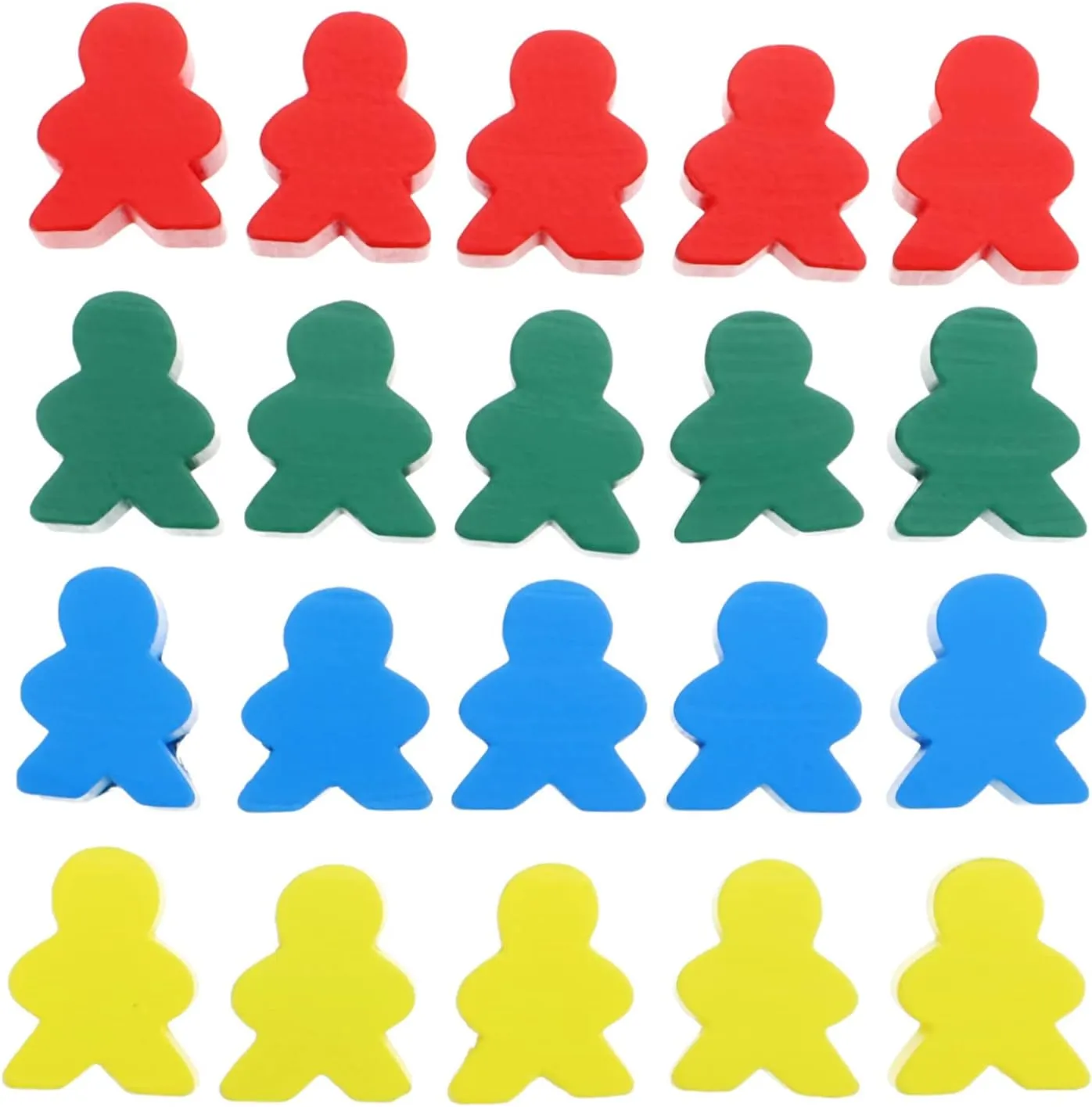 Kisangel Educational Chess Pieces Figure 10 Red Yellow Blue Green Wooden Game Pawns for Boys and Girls