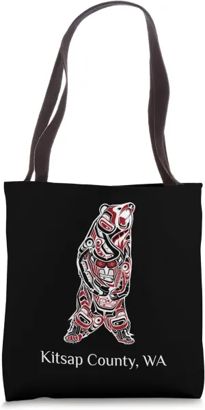 Kitsap County WA Native American Indian Brown Grizzly Bear Tote Bag