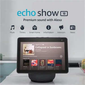 Like-New Amazon Echo Show 10 (newest model), HD smart display with premium sound, motion and Alexa, Charcoal