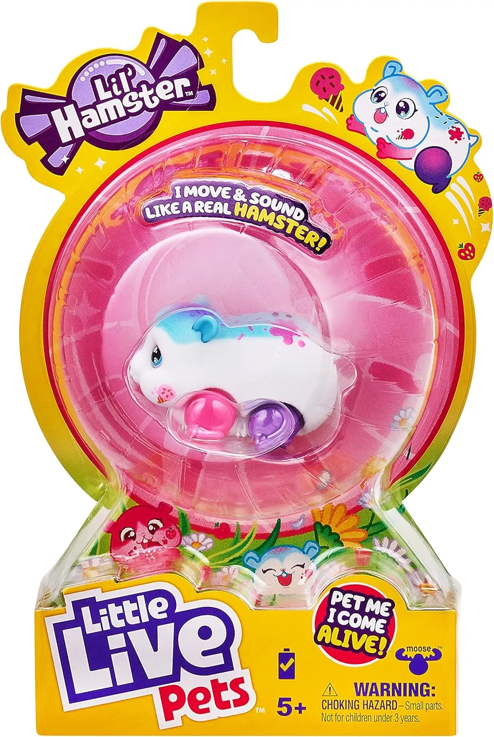 Little Live Pets - Lil' Hamster : Sprinkz | Interactive Toy Hamster. Scurries, Sounds, and Moves Like a Real Hamster. Soft Flocked. Batteries Included. for Kids 4 