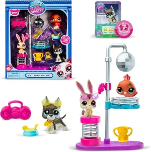 Littlest Pet Shop - Disco Nights Play Pack, Gen 7 Authentic LPS Bobble Head Toy Figure, Collectible Toy Animal, Ages 4 