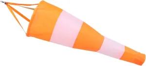 Long 1m Orange and White Windsock Bag for Outdoor Windsock for Outside Fluorescent Flag Easy to Observe Decoration