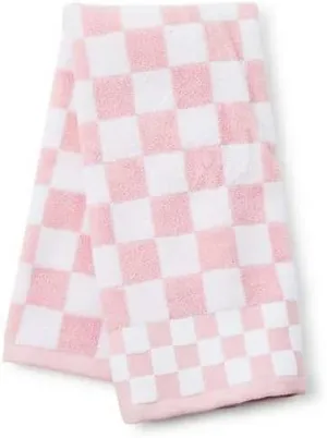 MACKENZIE-CHILDS Hand Towel, Cute Decorative Hand Towel for Bathroom and Kitchen, Pink-and-White Rosy Check