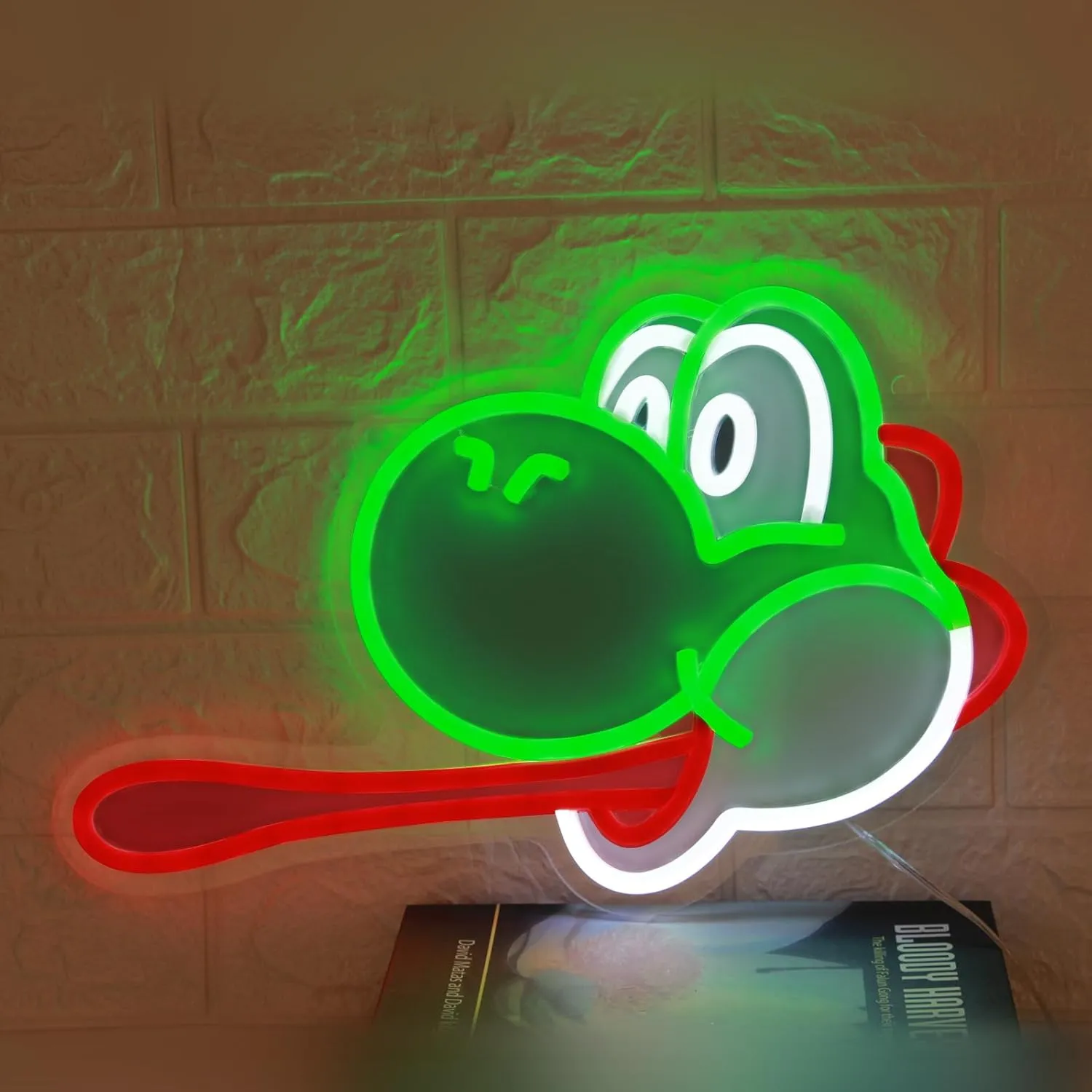 Mario Neon Sign Yoshi LED Lights Dinosaur Neon Light 16in Anime Light USB Powered with Ten Brightness Settings for Bedroom Boys Wall Decor Gamer Kids Gifts