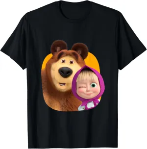 Masha and the Bear Duo together orange T-Shirt