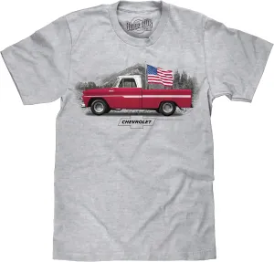 Men's Chevrolet C10 Truck Shirt - 1965 Chevy Pickup American Flag Shirt