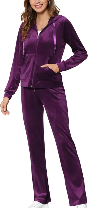 MessBebe Womens Sports Outfits Set 2 Piece Tracksuits for Women Workout Sweatsuits Long Sleeve Hoodie Sweatshirt Pants