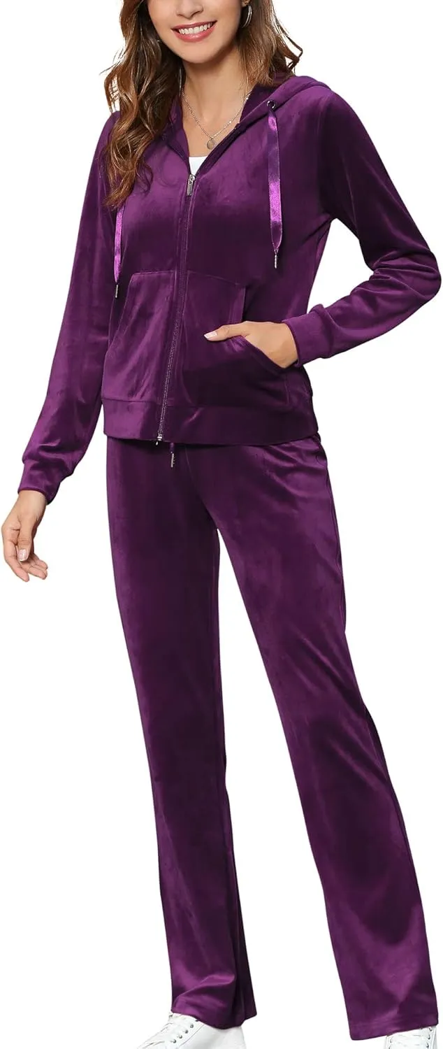 MessBebe Womens Sports Outfits Set 2 Piece Tracksuits for Women Workout Sweatsuits Long Sleeve Hoodie Sweatshirt Pants