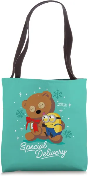 Minions Bob and Tim the teddy Bear Holiday Tote Bag
