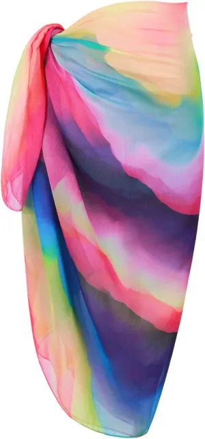 MissShorthair Womens Chiffon Beach Pareos Sarong Sheer Swimsuit Cover Ups Swimwear Bikini Wrap