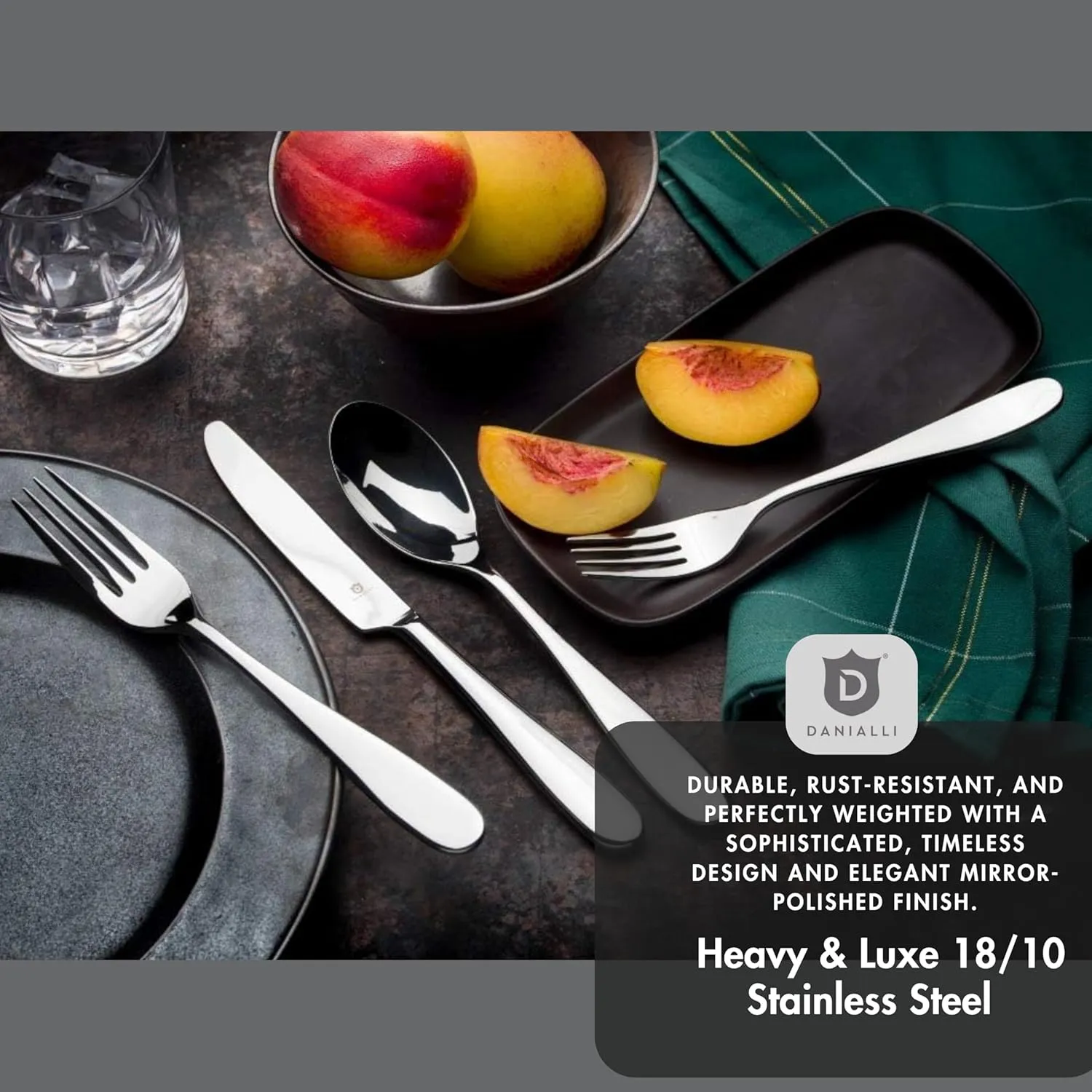 Modern Fidenza Silverware Set - 18/10 Stainless Steel Flatware Set for Elegant Dining - Dishwasher Safe Cutlery Set (30-Piece)