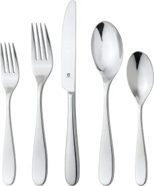 Modern Fidenza Silverware Set - 18/10 Stainless Steel Flatware Set for Elegant Dining - Dishwasher Safe Cutlery Set (30-Piece)