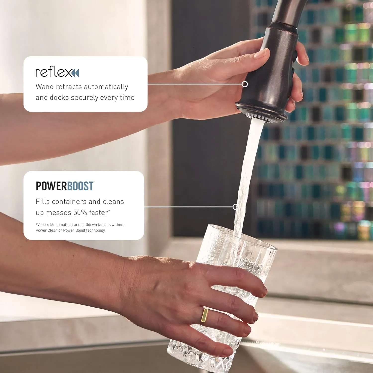 Moen Weymouth Oil Rubbed Bronze Smart Faucet Touchless Pull-Down Sprayer Kitchen Faucet with Voice and Motion Control, S73004EV2ORB
