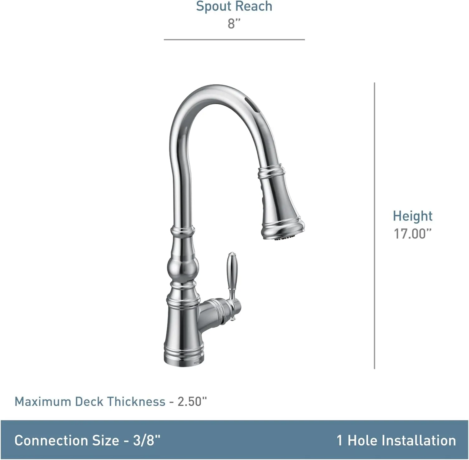 Moen Weymouth Oil Rubbed Bronze Smart Faucet Touchless Pull-Down Sprayer Kitchen Faucet with Voice and Motion Control, S73004EV2ORB