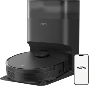 MOVA S10 Plus Robot Vacuum with Self-Empty Dock, 7000Pa Suction, Liftable Brush, Hands-Free Cleaning for up to 90 Days with 4L Dust Bag, PreciSense LiDAR Navigation, App & Voice Control