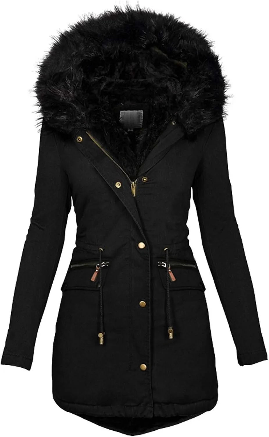 OIOLOYJM 2023 Warm Winter Jacket Coat for Women Fall Fashion Hooded Outerwear Thick Padded Coats Loose Fleece Oversized Faux Fur Hooded Jackets