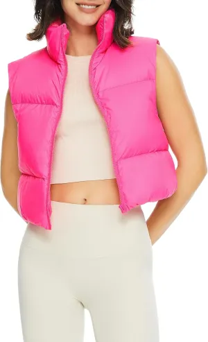 Orolay Women's Cropped Puffer Vest Winter Crop Down Vest Lightweight Sleeveless Outerwear Padded Gilet