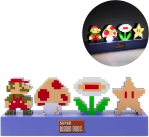 Paladone Super Mario Bros Icons Light, Sound Reactive Mode, Decorative Light Up Super Mario Figure Bedroom Accessories & Decor