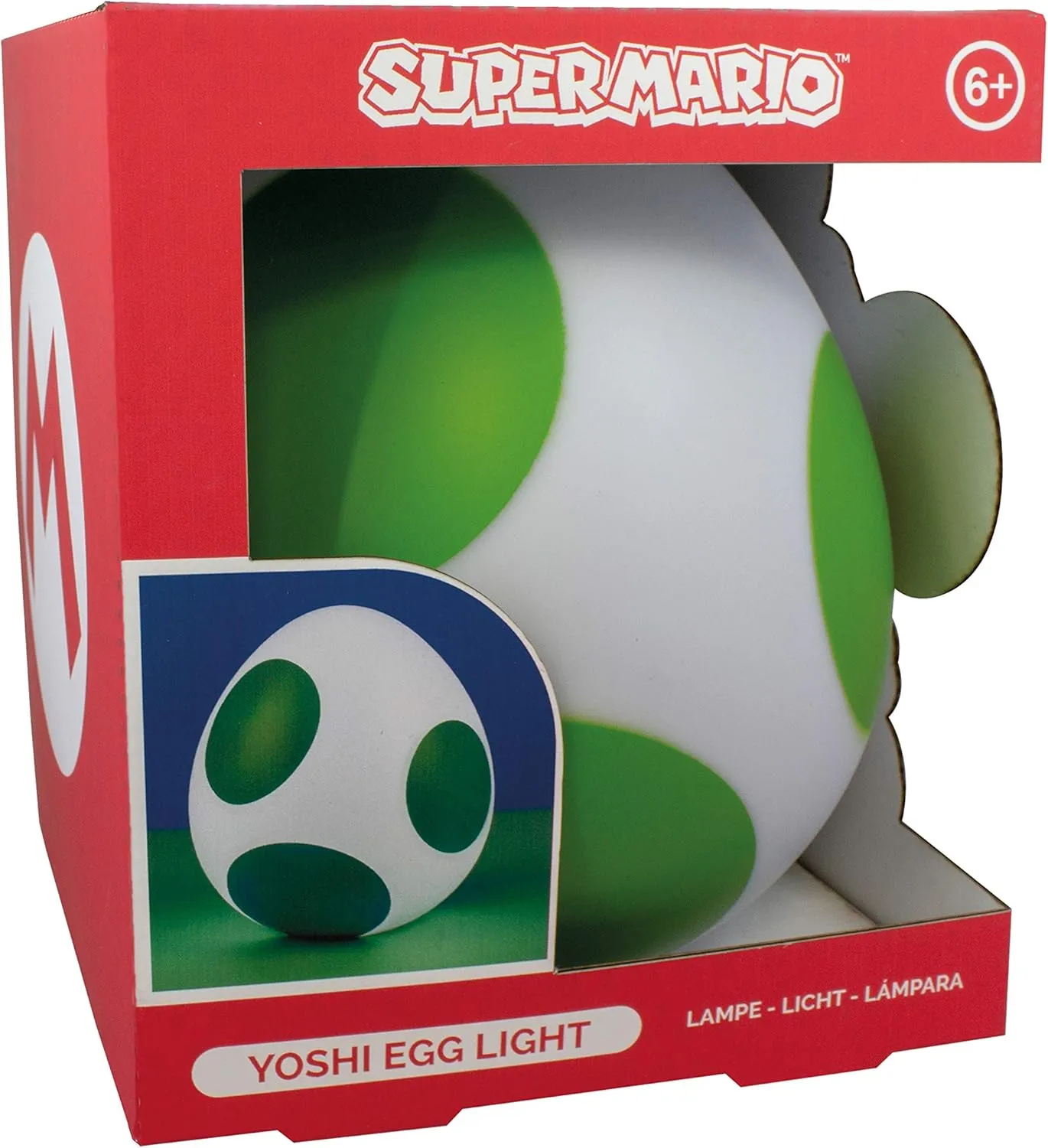 Paladone Super Mario Yoshi Egg Light - 20cm Collectible USB-Powered Light, Perfect for Bedroom, Desk, or Gaming Room, Ideal Gamer Decor