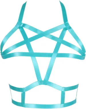 Pentagram Body Harness for Women Bra Lingerie cage Top Punk Plus Size Chest Strap Belts Halloween Festival Rave