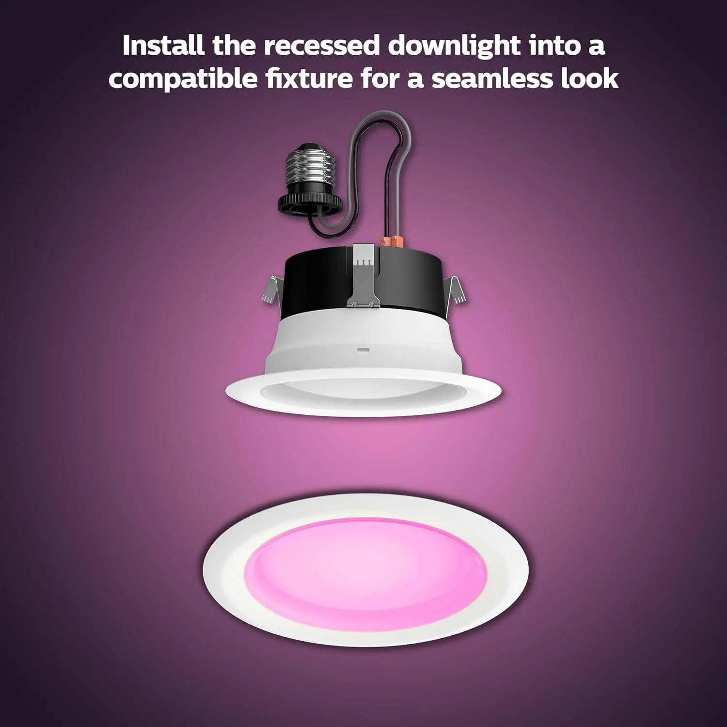 Philips Hue Smart Recessed 4 Inch LED Downlight - White and Color Ambiance Color-Changing Light - 6 Pack - 850LM - Indoor - Control with Hue App - Works with Alexa, Google Assistant and Apple Homekit