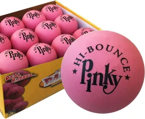Premium Rubber Ball 24 Balls Pack Pinky Bouncy Ball Colorful Display Box and Balls Combo Party Supplies Real Solid Rubber High Bounce Pink Ball Wall Ball for Kids