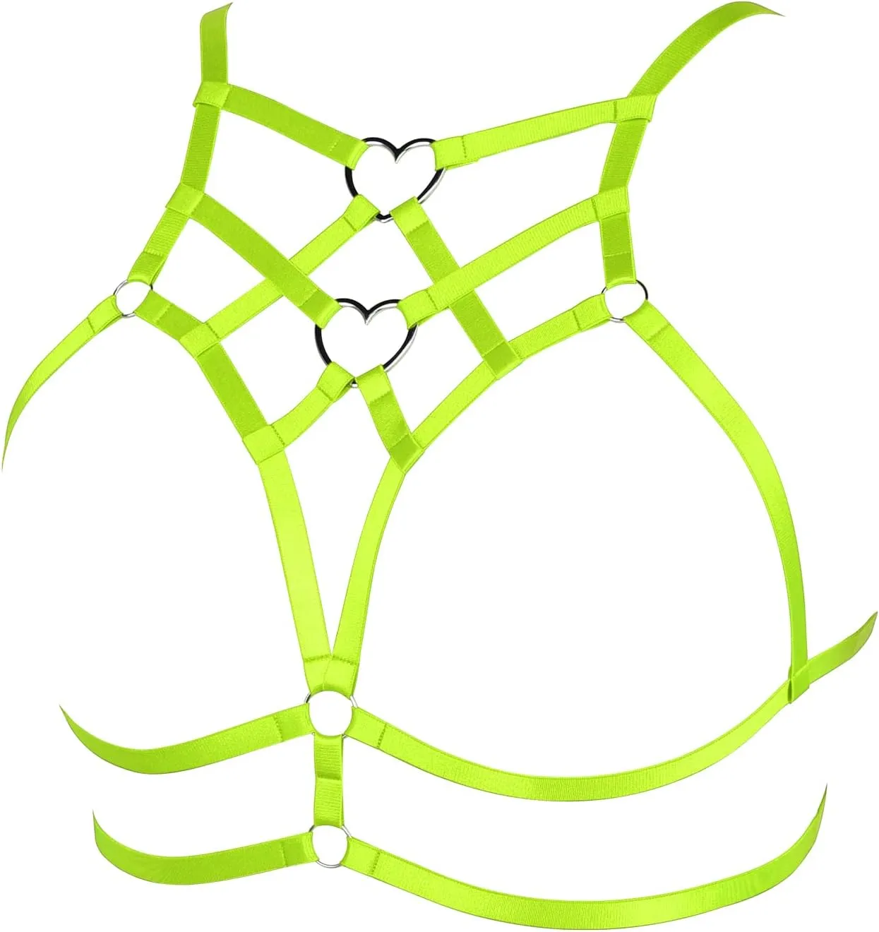 Punk Body Harness Gothic Lingerie Womens Plus Size Waist Cage Breast Hollow-Out Bra Strappy Tops Peach Shape at Chest Belts