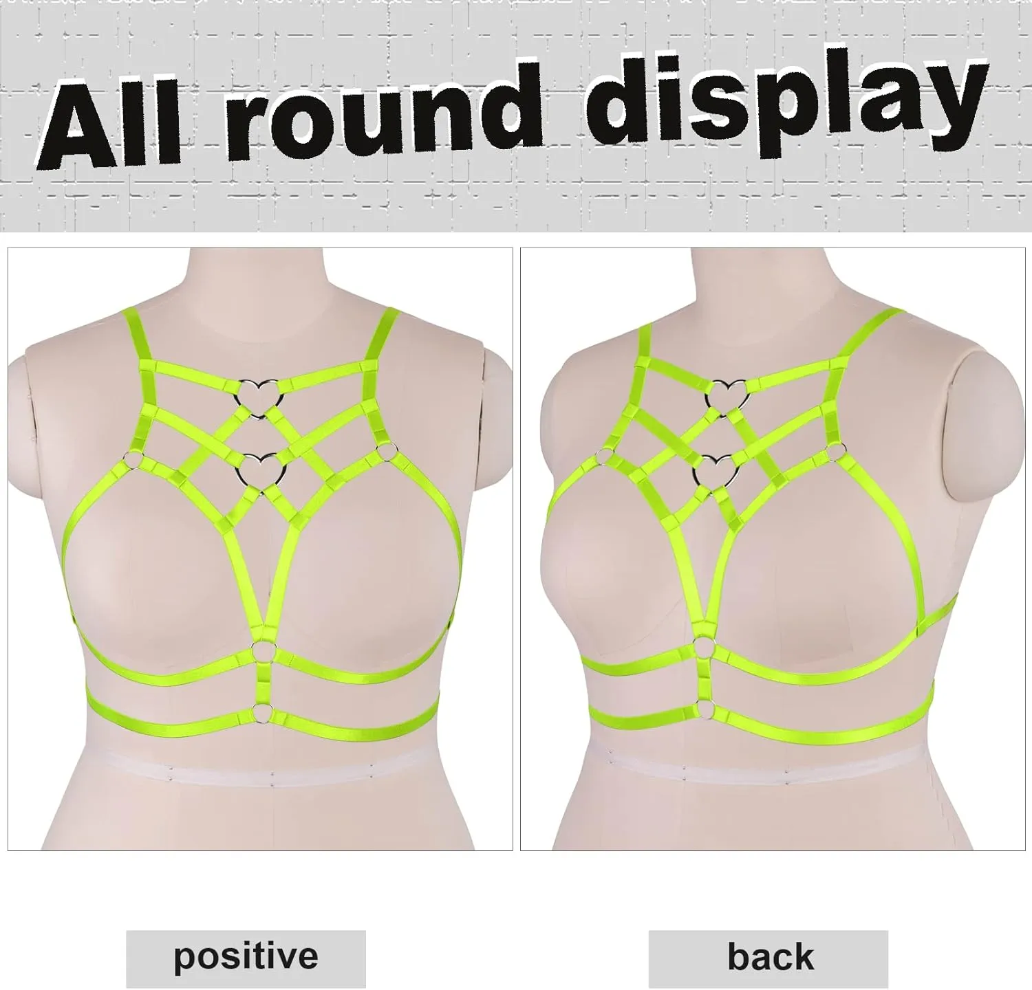 Punk Body Harness Gothic Lingerie Womens Plus Size Waist Cage Breast Hollow-Out Bra Strappy Tops Peach Shape at Chest Belts