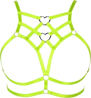 Punk Body Harness Gothic Lingerie Womens Plus Size Waist Cage Breast Hollow-Out Bra Strappy Tops Peach Shape at Chest Belts