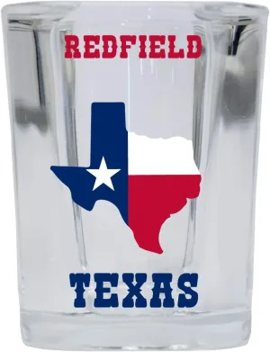 R and R Imports Redfield Texas Square Shot Glass 4-Pack