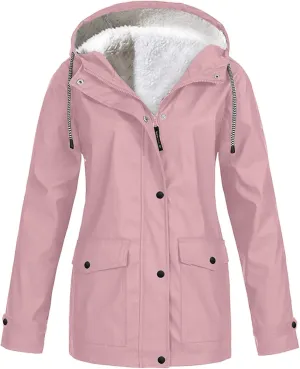 Raincoat Women Lightweight Rain Jackets Waterproof Packable Active Outdoor Hooded Windbreaker Raincoat Trench Coats