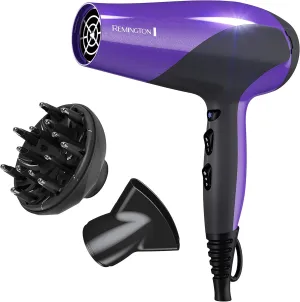 Remington Damage Protection Hair Dryer with Ceramic   Ionic   Tourmaline Technology,Purple, 3 Piece Set