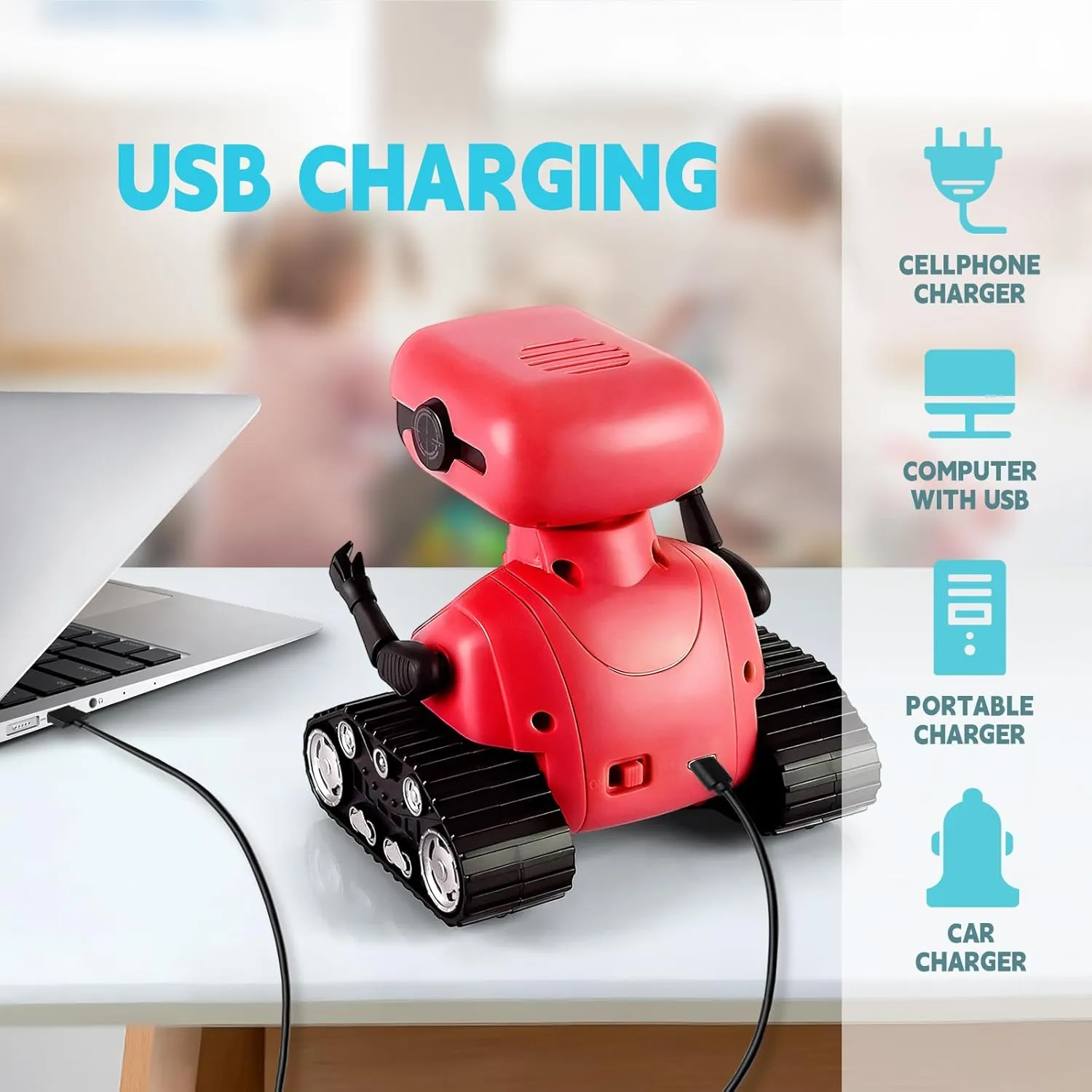 Robot Toys Remote Control Robot Toy Rechargeable Emo Robot with Auto-Demonstration Kids Robot RC Robot for Kids Smart Robot Gift for Children Age 3 Years and Up Red