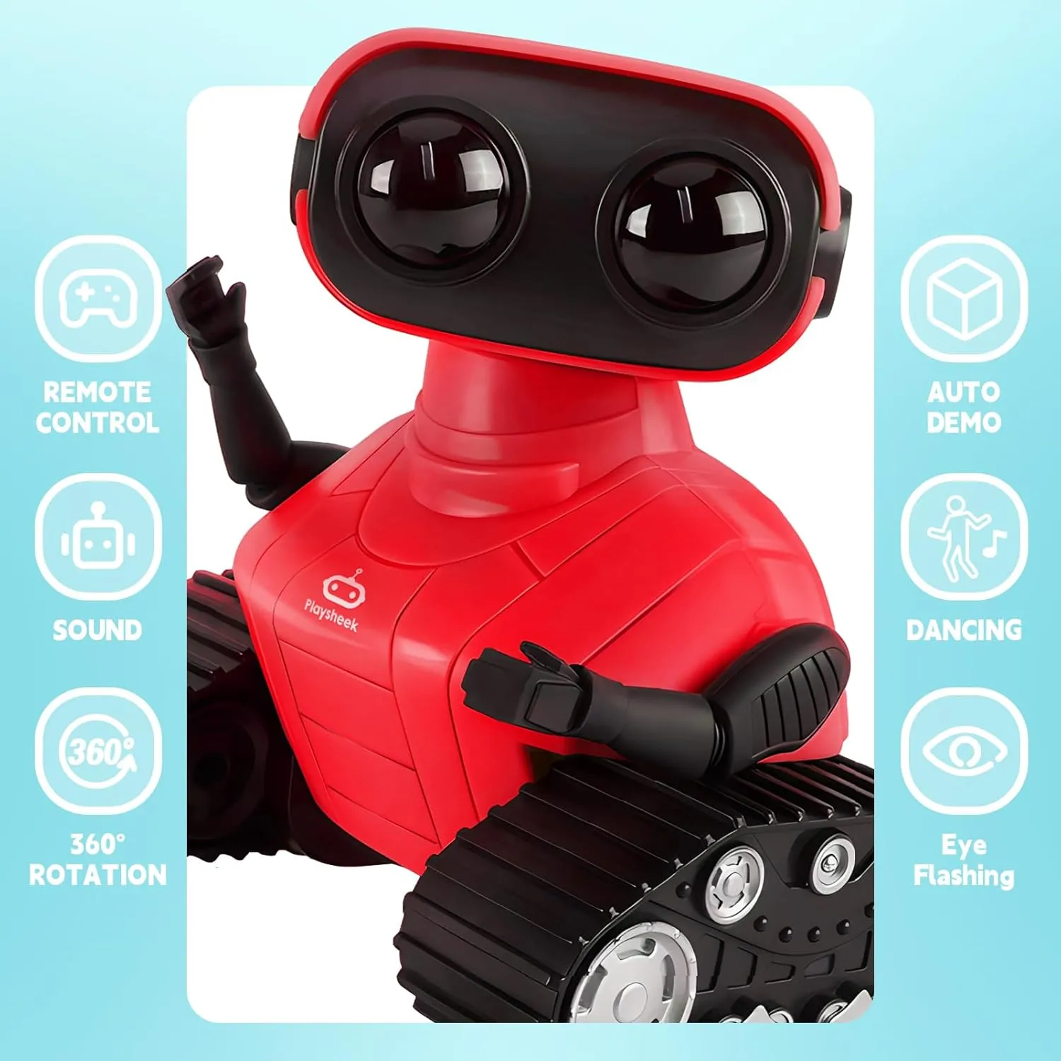 Robot Toys Remote Control Robot Toy Rechargeable Emo Robot with Auto-Demonstration Kids Robot RC Robot for Kids Smart Robot Gift for Children Age 3 Years and Up Red