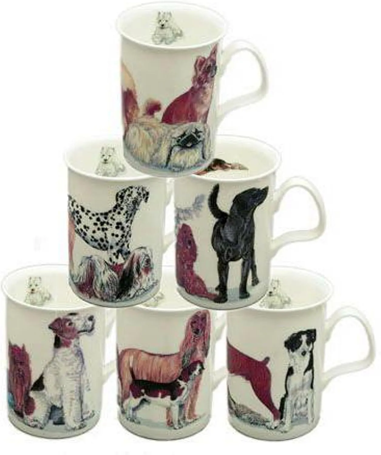 Roy Kirkham Lancaster Mug, Dogs Galore, Set of 6