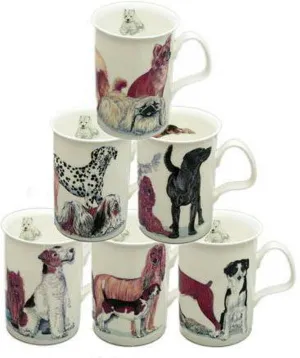 Roy Kirkham Lancaster Mug, Dogs Galore, Set of 6