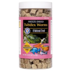 San Francisco Bay Brand Freeze Dried Tubifex Worms Fish Food - All Natural High Protein Treat for Freshwater Fish, Cichlids, Discus, Angelfish, Catfish, Barbs - Bloodworms Fish Food - 3.68 oz (104g)