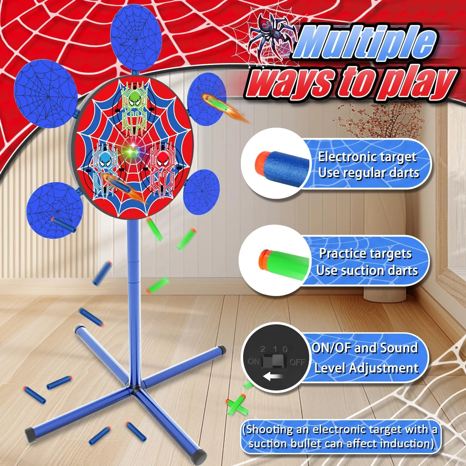 Shooting Games Toys for Nerf Gun Party, Shooting Targets with 2 Toy Guns 40 Foam Darts Kids Outdoor Indoor Toys for Birthday Easter Xmas Gifts for 4 5 6 7 8 9 10  Year Old Boys Kids