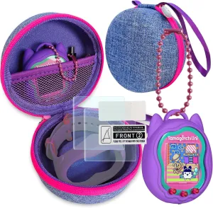 Silicone Cover and Carrying Case for Tamagotchi Uni Interactive Virtual Pet, Screen Protector for Tamagotchi Uni Watch Digital Pet Accessories
