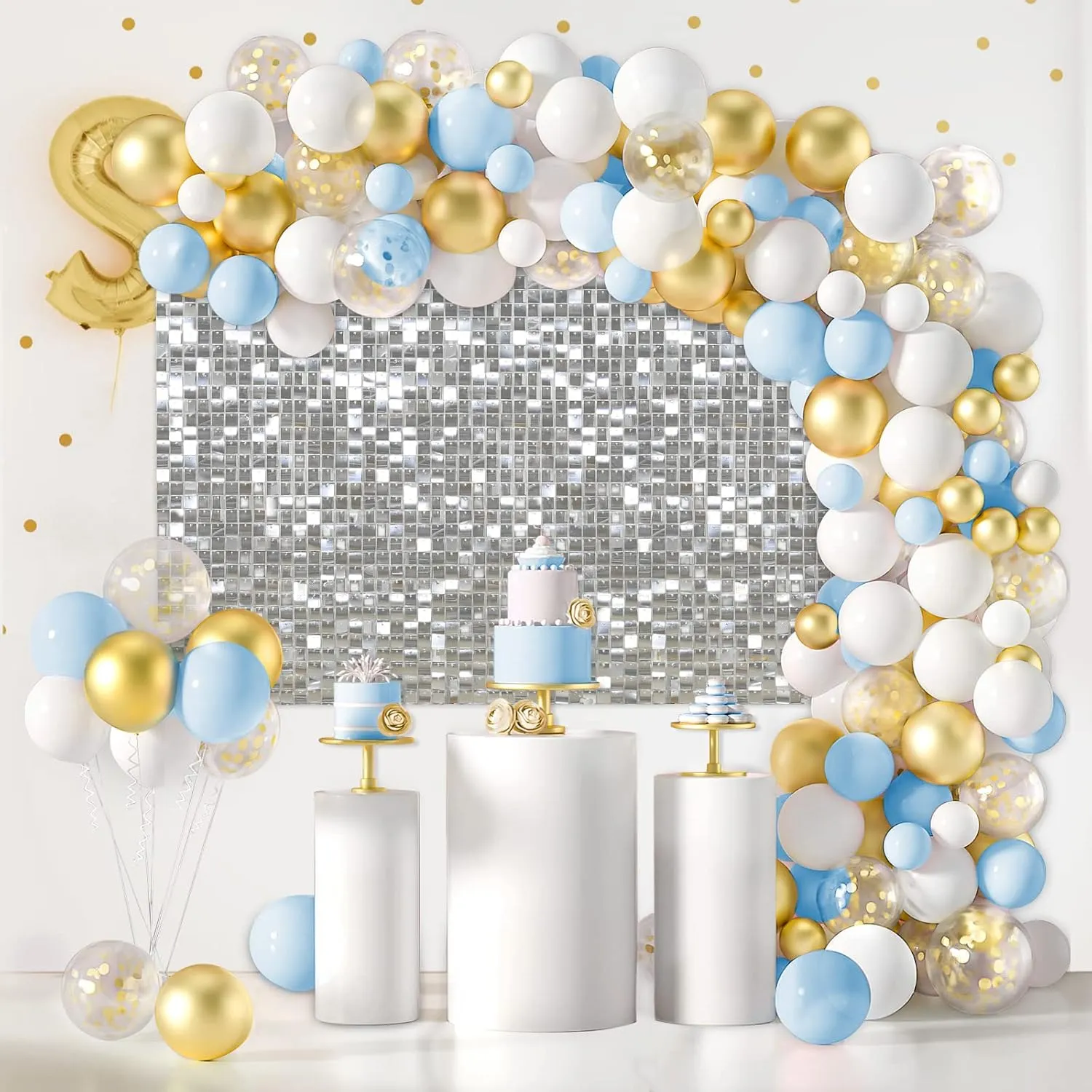 Silver Shimmer Backdrop Wedding Disco Back Drop Sequin Wall Panels Glitter Wall Decor for Backdrops Indoor Outdoor Christmas Ceremony Wall Decorations,12 Packs
