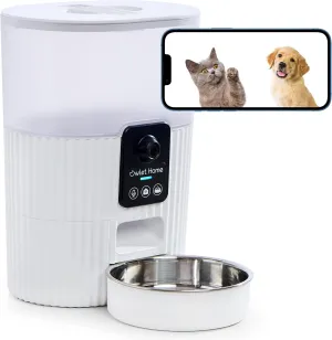 Smart Automatic Pet Feeder with 1080P HD Camera for Cats & Dogs (3.5L), WiFi, Live Video, Auto Night Vision, 2-Way Audio, Works with Alexa & Google Assistant, Motion Alert, No Monthly Fee