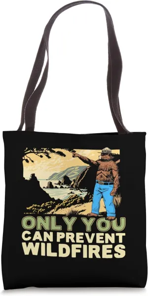 Smokey Bear Only You Vintage Coastline WPA Style Art Tote Bag