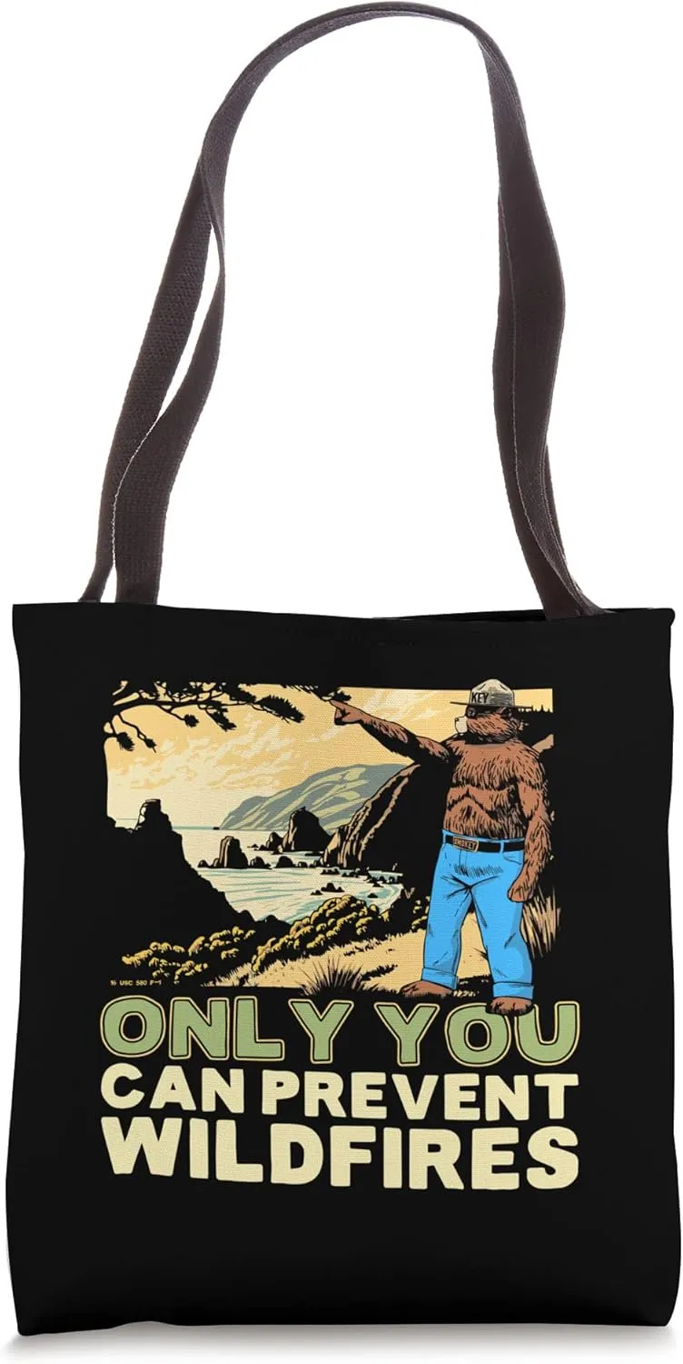 Smokey Bear Only You Vintage Coastline WPA Style Art Tote Bag