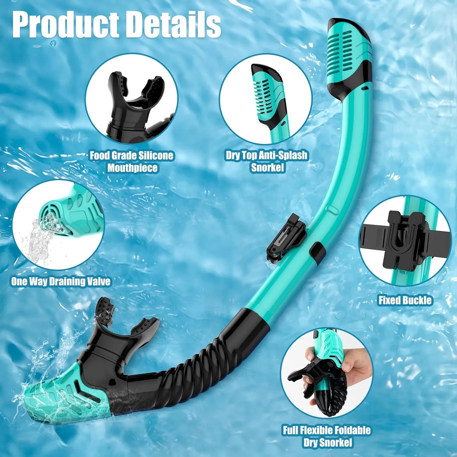 Snorkeling Gear for Adults, Dry-Top Snorkel Set Scuba Diving mask, Snorkel Mask, Panoramic Anti-Leak Anti-Fog Tempered Glass Lens, Swimming Training Snorkeling Packages