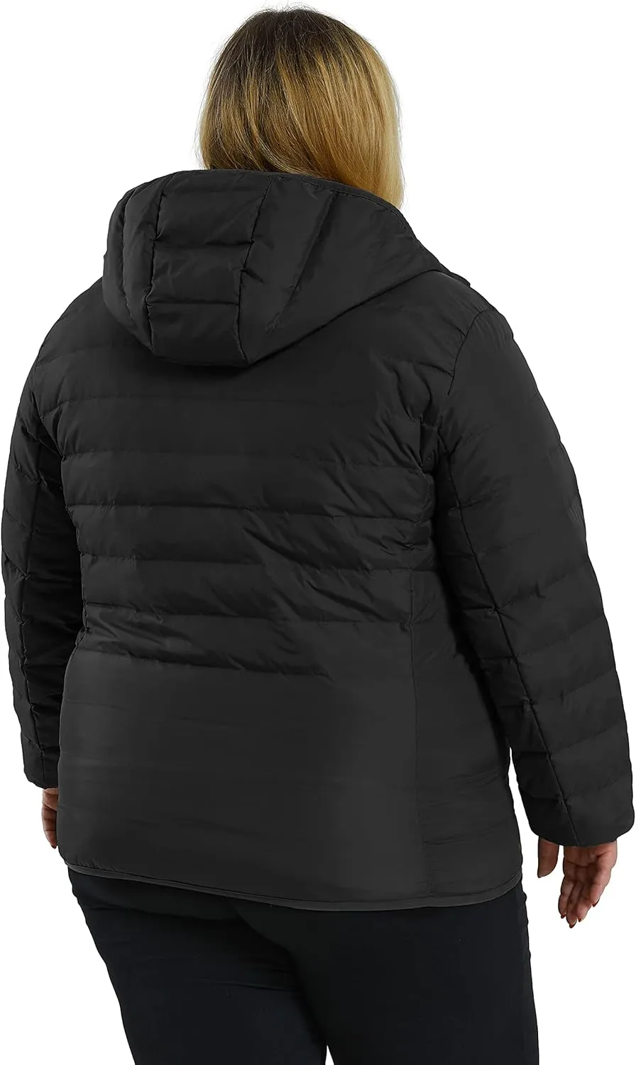 Soularge Women's Plus Size Winter Packable Lightweight Down Coat with Detachable Hood