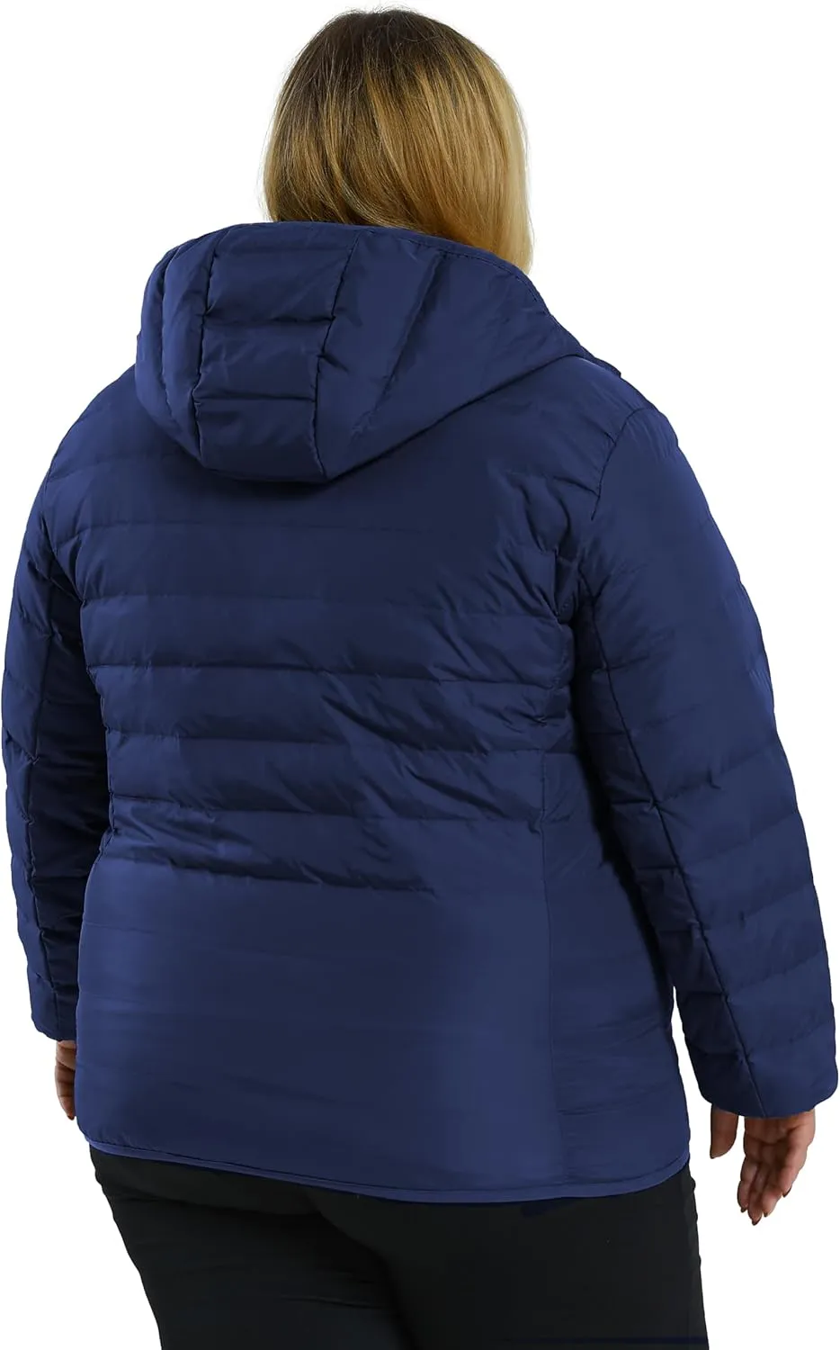 Soularge Women's Plus Size Winter Packable Lightweight Down Coat with Detachable Hood
