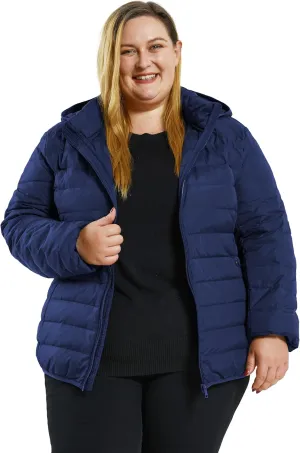 Soularge Women's Plus Size Winter Packable Lightweight Down Coat with Detachable Hood